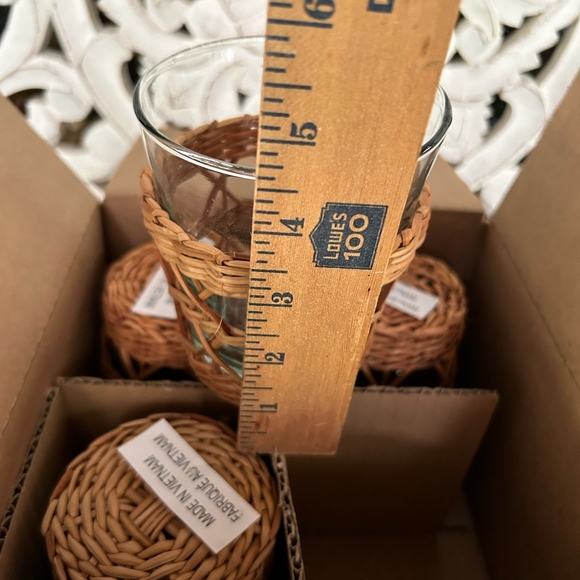 Pottery Barn Wicker Woven set of 4 Tumblers! - Picture 2 of 6